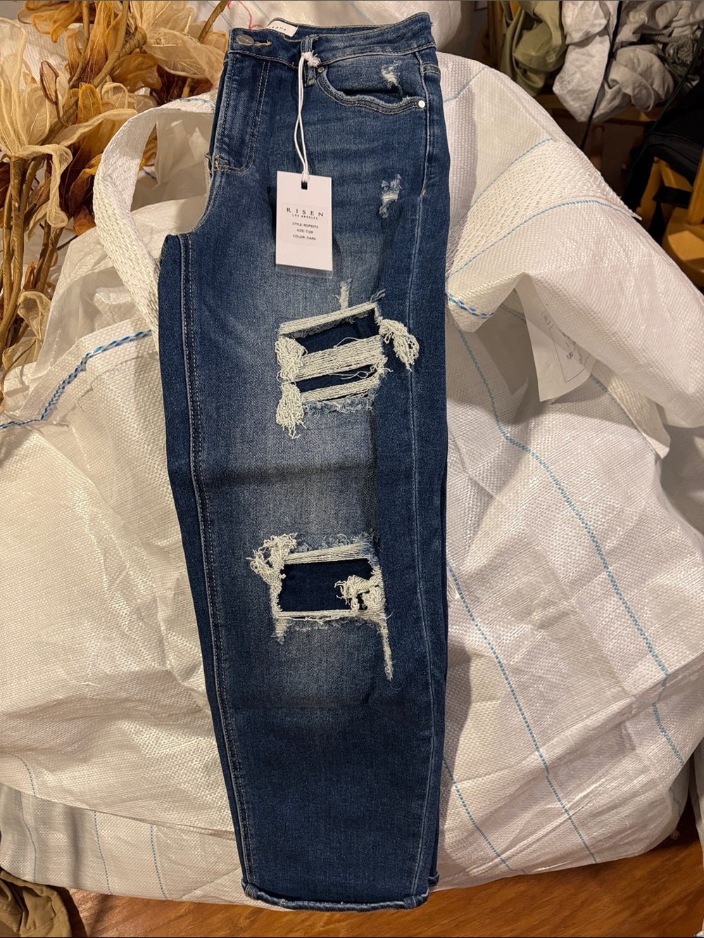 Risen Dark Blue Skinny Distressed Jeans